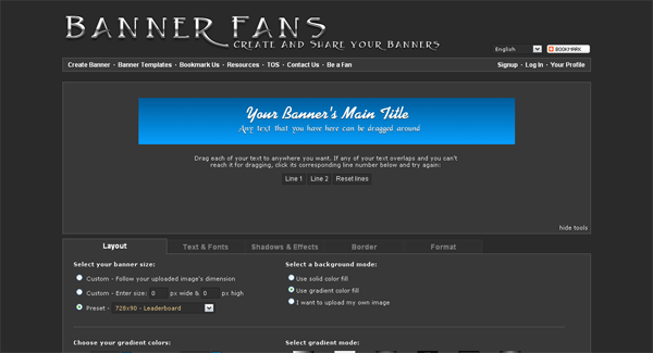 banner fans online tool 