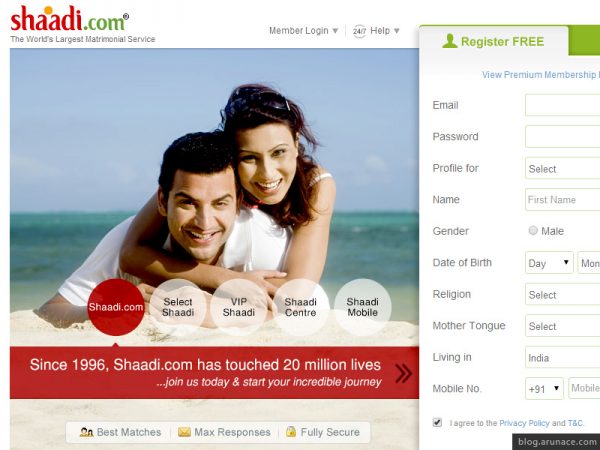 shaadi.com-arunace