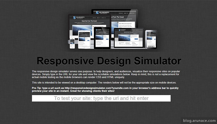 responsivedesignsimulator.com - ipad iphone simulators - arunace