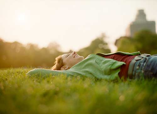 lying down on the grass - arunace