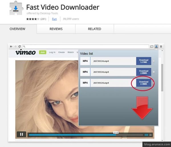 fast video downlaoder arunace