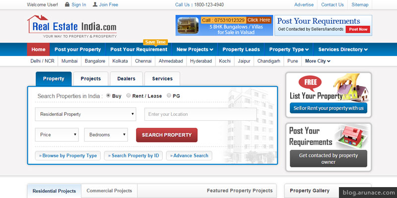real estate india.com arunace