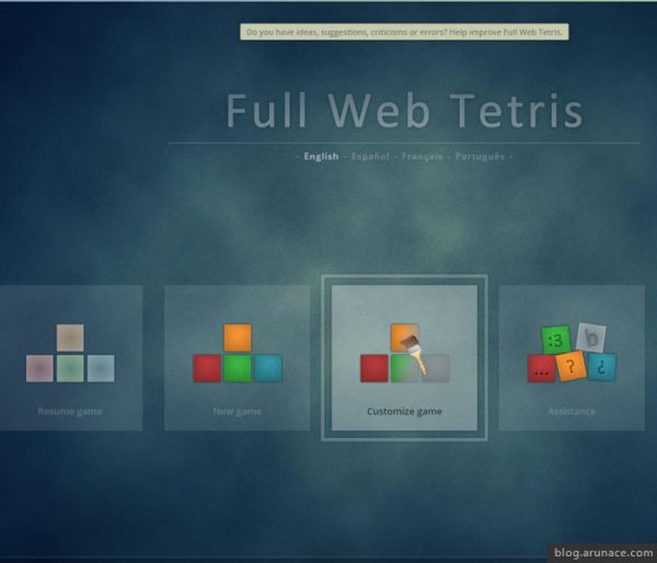 full web tetris arunace