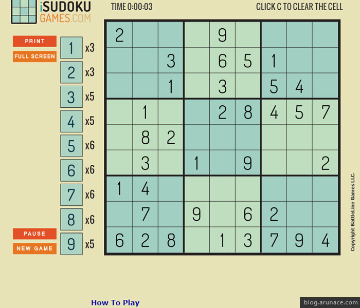 sudoku arunace