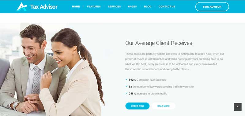 tax advisor wordpress theme - arunace blog