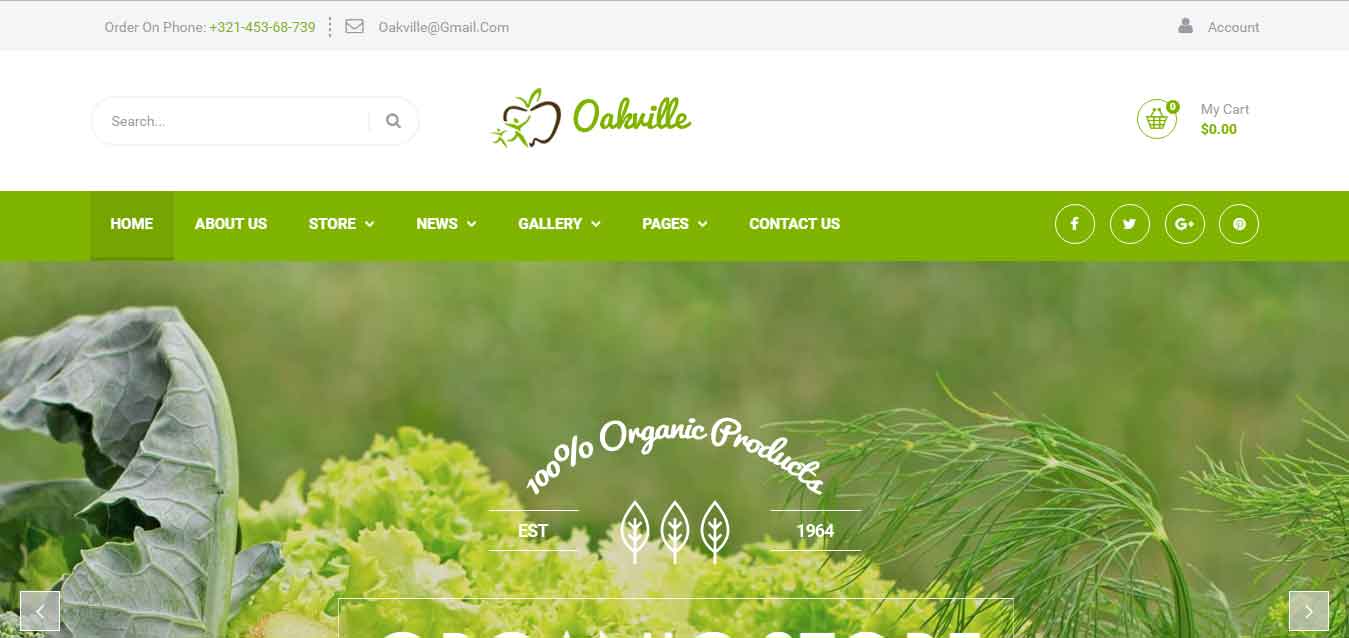 oakville wordpress theme for online store in beauty, agri and farm services arunace