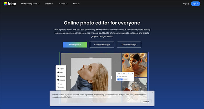 fotor online image editing tool